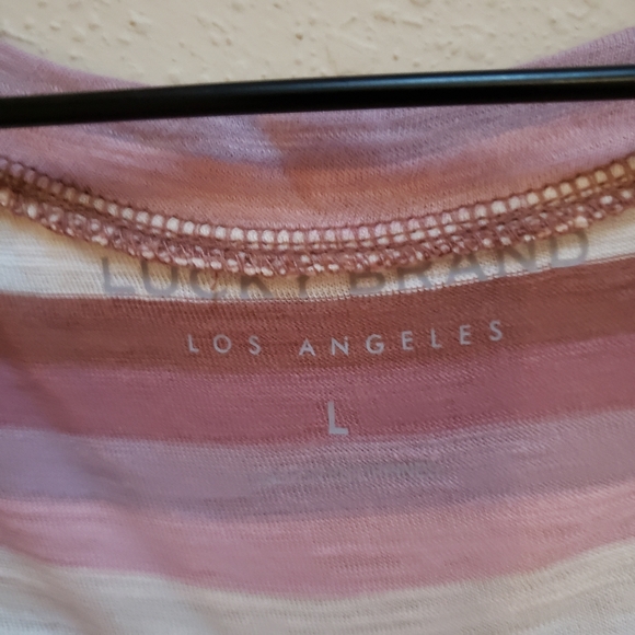 Lucky Brand Striped V Neck T Shirt - Picture 3 of 4